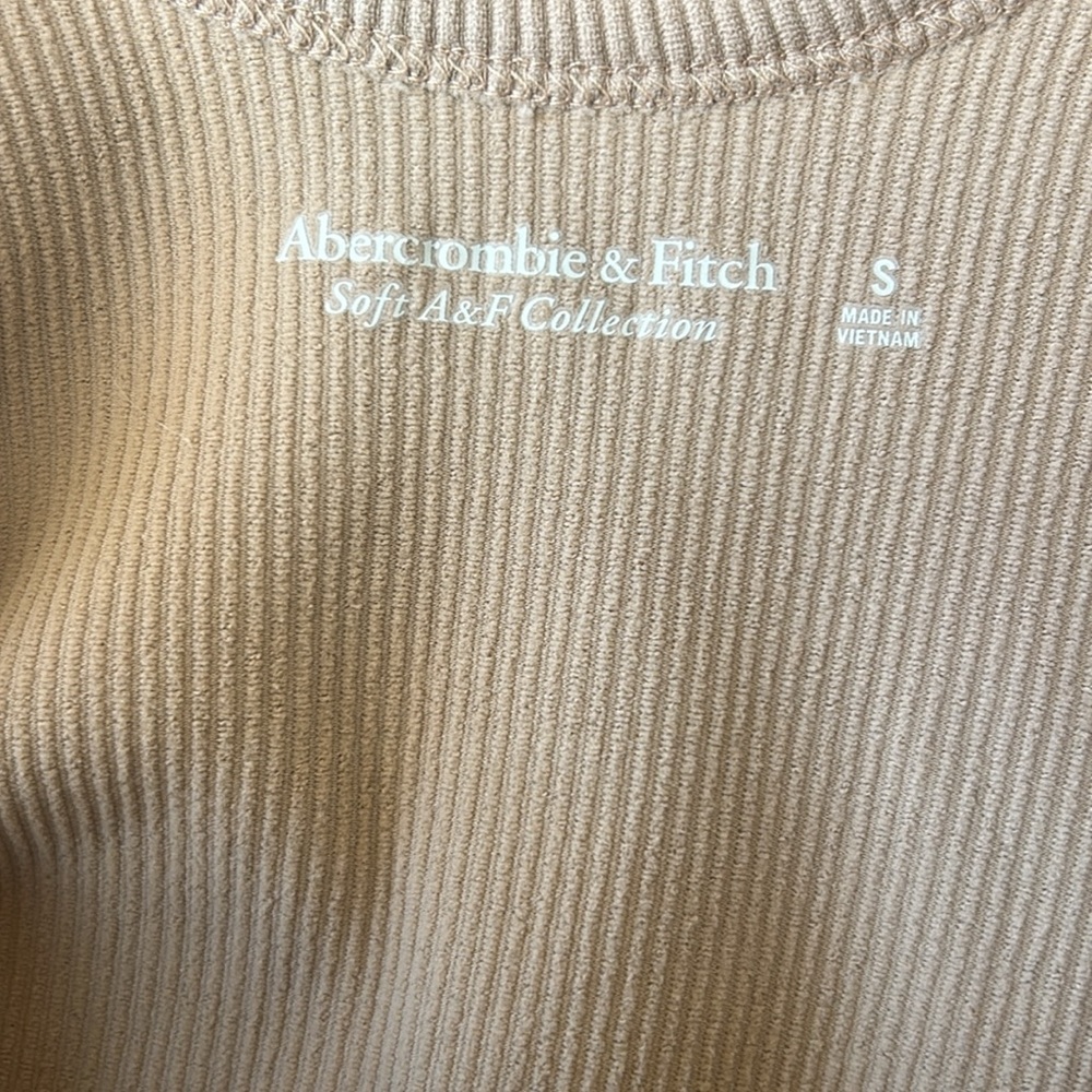 Abercrombie & Fitch tan beige ribbed bodysuit size small soft A & F collection - Picture 6 of 6